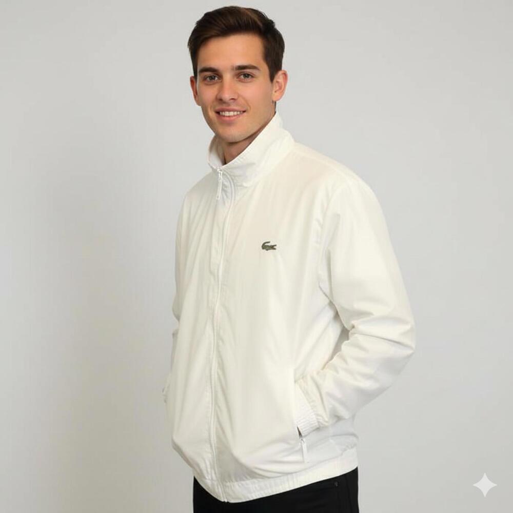 Lacoste Men's White Windbreaker Jacket